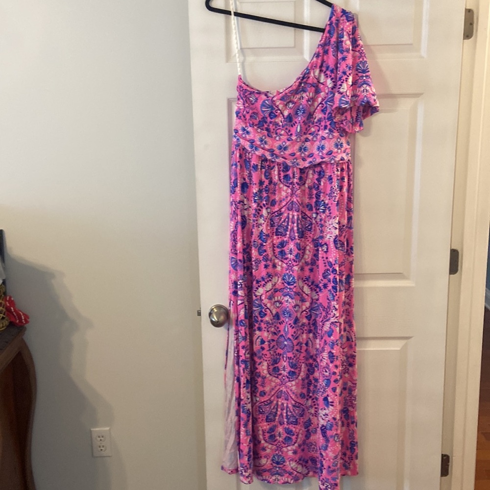 Lilly Pulitzer Maxi  Vibrant Pink and Blue Dress size XL BNWOT see all photos - Picture 5 of 16